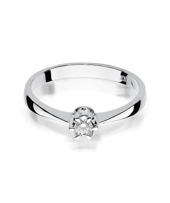 Engagement diamond ring white gold 0.10ct