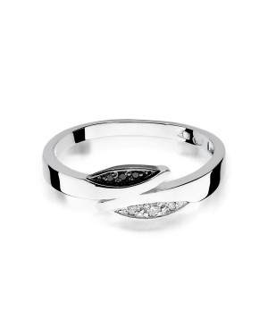 Gold ring with diamond White gold EW-107 black diamonds