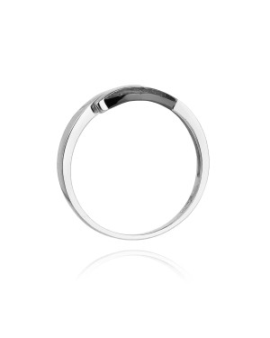 Gold ring with diamond White gold EW-107 black diamonds