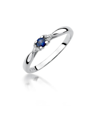 Gold ring sapphire white gold 0.15ct
