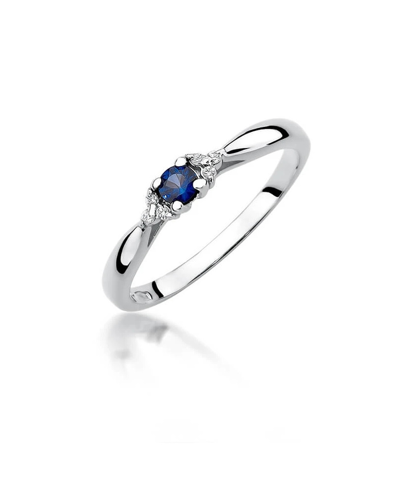 Gold ring sapphire white gold 0.15ct