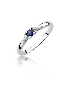 Gold ring sapphire white gold 0.15ct