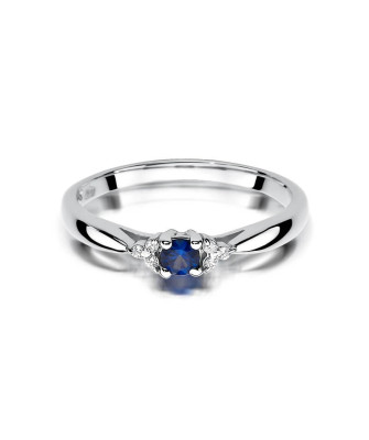 Gold ring sapphire white gold 0.15ct