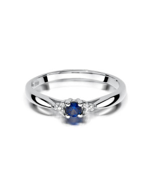 Gold ring sapphire white gold 0.15ct