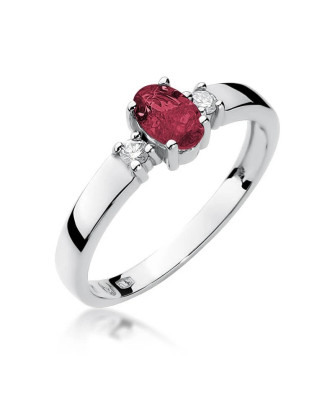 Złoty pierścionek z diamentem rubin 0,60ct