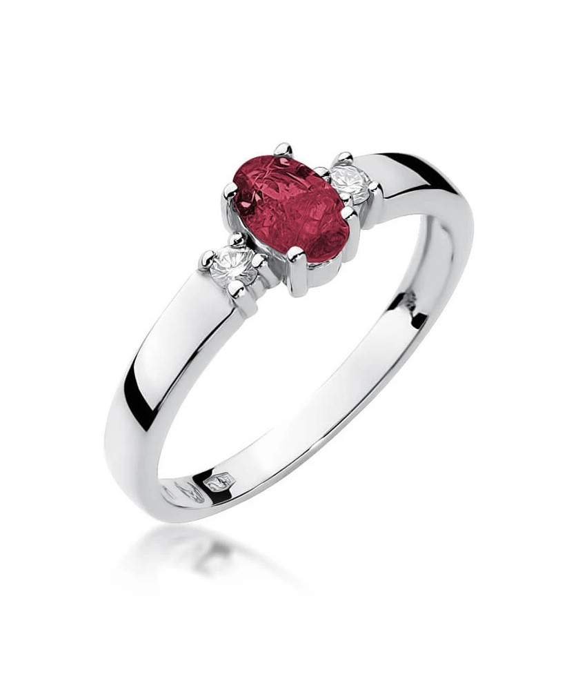 Złoty pierścionek z diamentem rubin 0,60ct