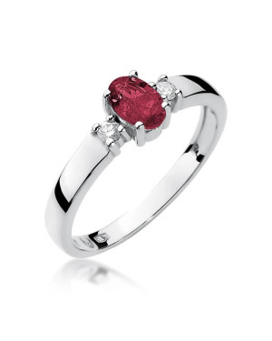 Gold ring with ruby diamond 0.60ct