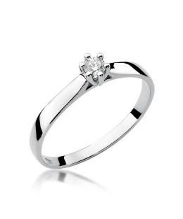 Pierścionek zaręczynowy z diamentem białe złoto 0,08ct