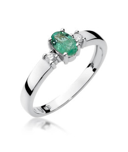 Emerald ring white gold 0.40ct