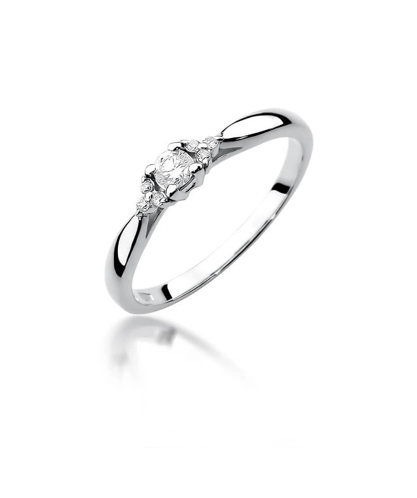 Gold ring with diamond white gold 0.13ct
