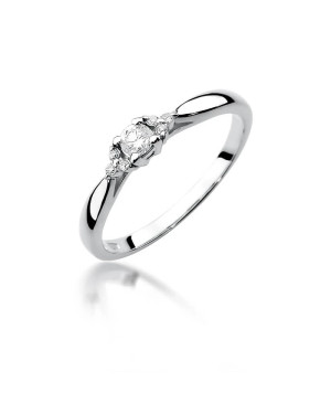 Gold ring with diamond white gold 0.13ct