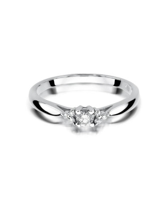 Gold ring with diamond white gold 0.13ct