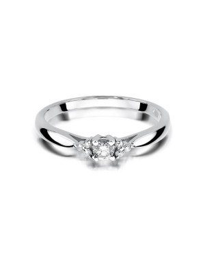 Gold ring with diamond white gold 0.13ct