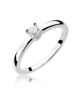 Diament pierścionek z białego złota 0,20ct