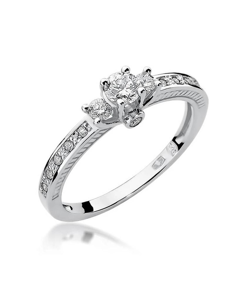 Gold ring with diamond White gold EW-199 0.42ct