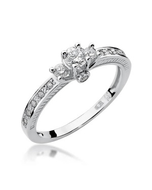 Gold ring with diamond White gold EW-199 0.42ct