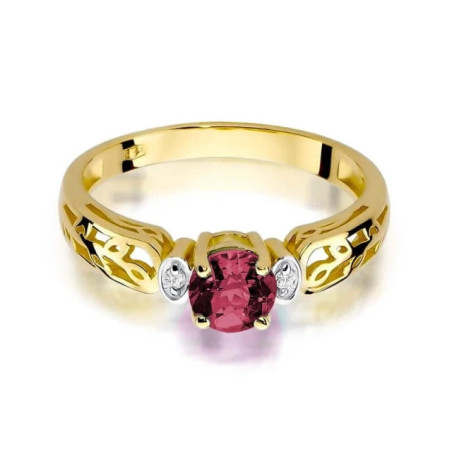 Gold ring with diamond EY-14 ruby ​​| GoldJewellery