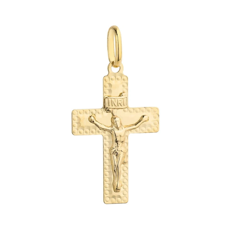 ⭐ Gold cross in a decorative frame ♥ GoldJewellery
