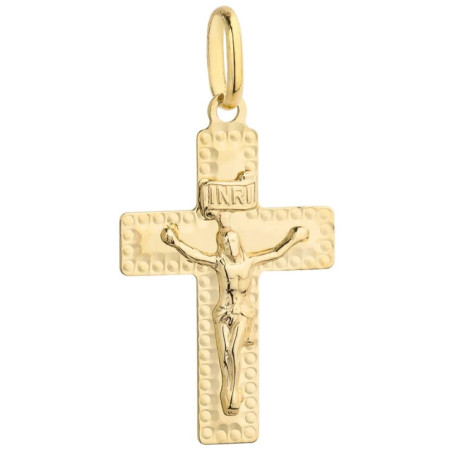 ⭐ Gold cross in a decorative frame ♥ GoldJewellery