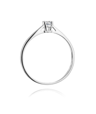 Złoty pierścionek zaręczynowy z diamentem białe złoto 0,15ct