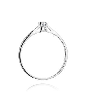 Złoty pierścionek zaręczynowy z diamentem białe złoto 0,15ct