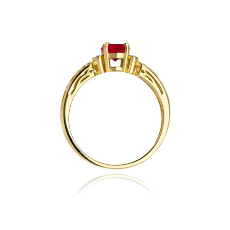 Gold ring with diamond EY-14 ruby ​​| GoldJewellery