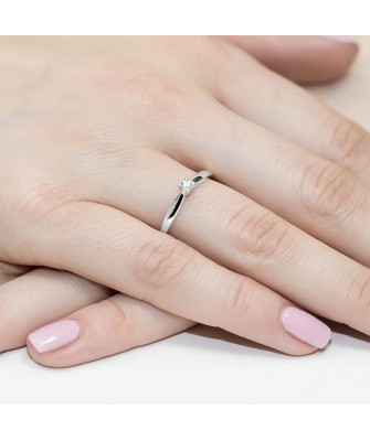 Diamond ring white gold 0.10ct