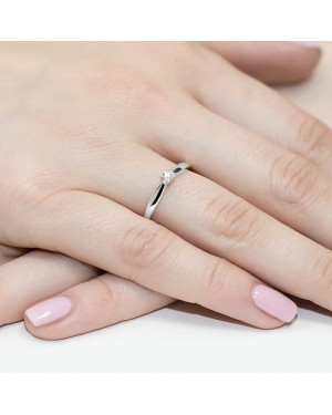 Diamond ring white gold 0.10ct