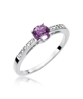 Engagement ring with amethyst white gold 0.50ct