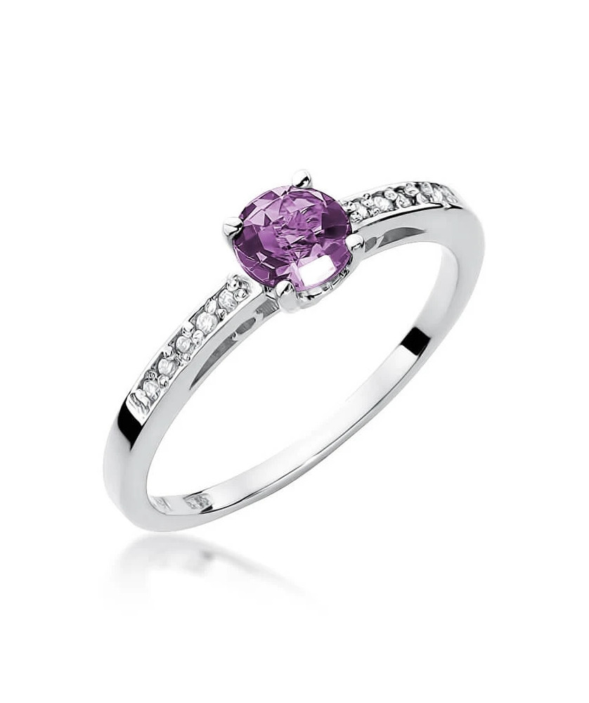 Engagement ring with amethyst white gold 0.50ct