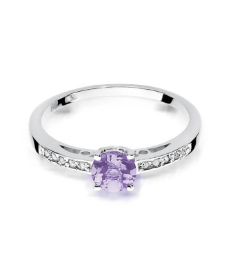 Engagement ring with amethyst white gold 0.50ct
