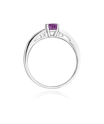 Engagement ring with amethyst white gold 0.50ct