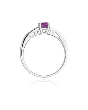 Engagement ring with amethyst white gold 0.50ct