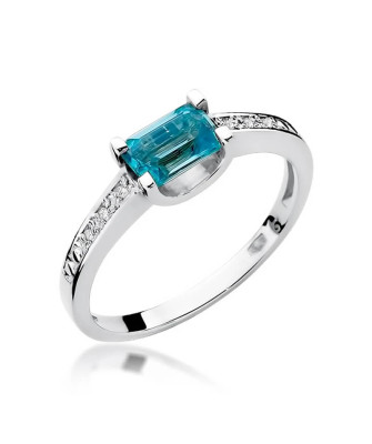 Pierścionek topaz z białego złota 0,65ct
