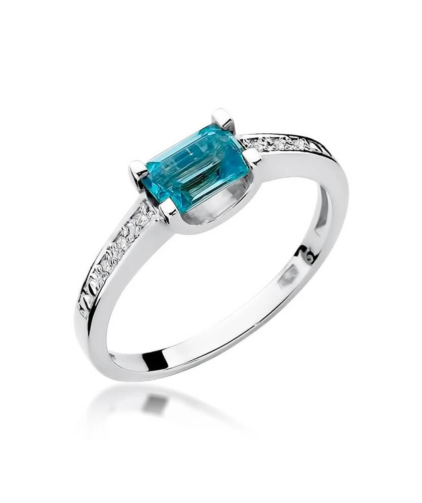 Pierścionek topaz z białego złota 0,65ct