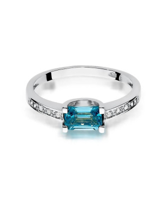 Pierścionek topaz z białego złota 0,65ct