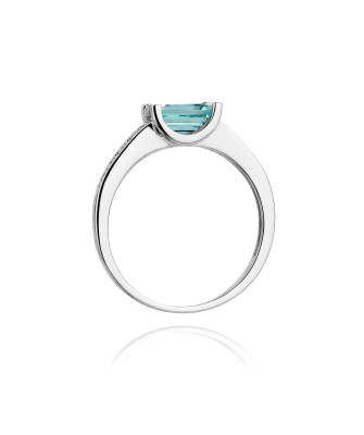 Pierścionek topaz z białego złota 0,65ct