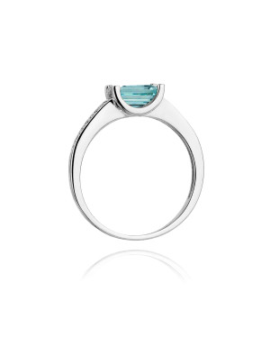 Pierścionek topaz z białego złota 0,65ct