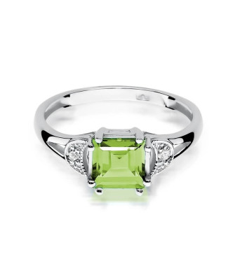 Ring with peridot white gold 1.10ct