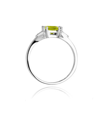 Ring with peridot white gold 1.10ct