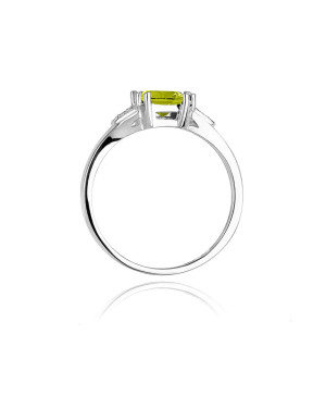 Ring with peridot white gold 1.10ct