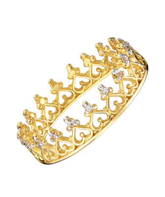 Gold crown ring 14k with stones