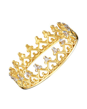 Gold crown ring 14k with stones