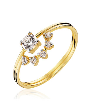 14k gold ring large cubic zirconia