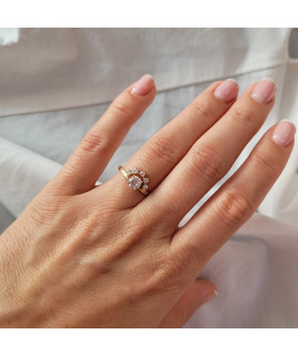 14k gold ring large cubic zirconia