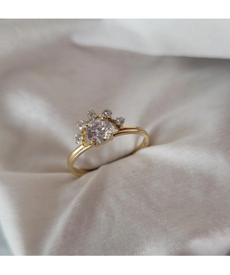 14k gold ring large cubic zirconia