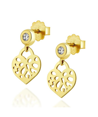 Golden oriental heart earrings 8k