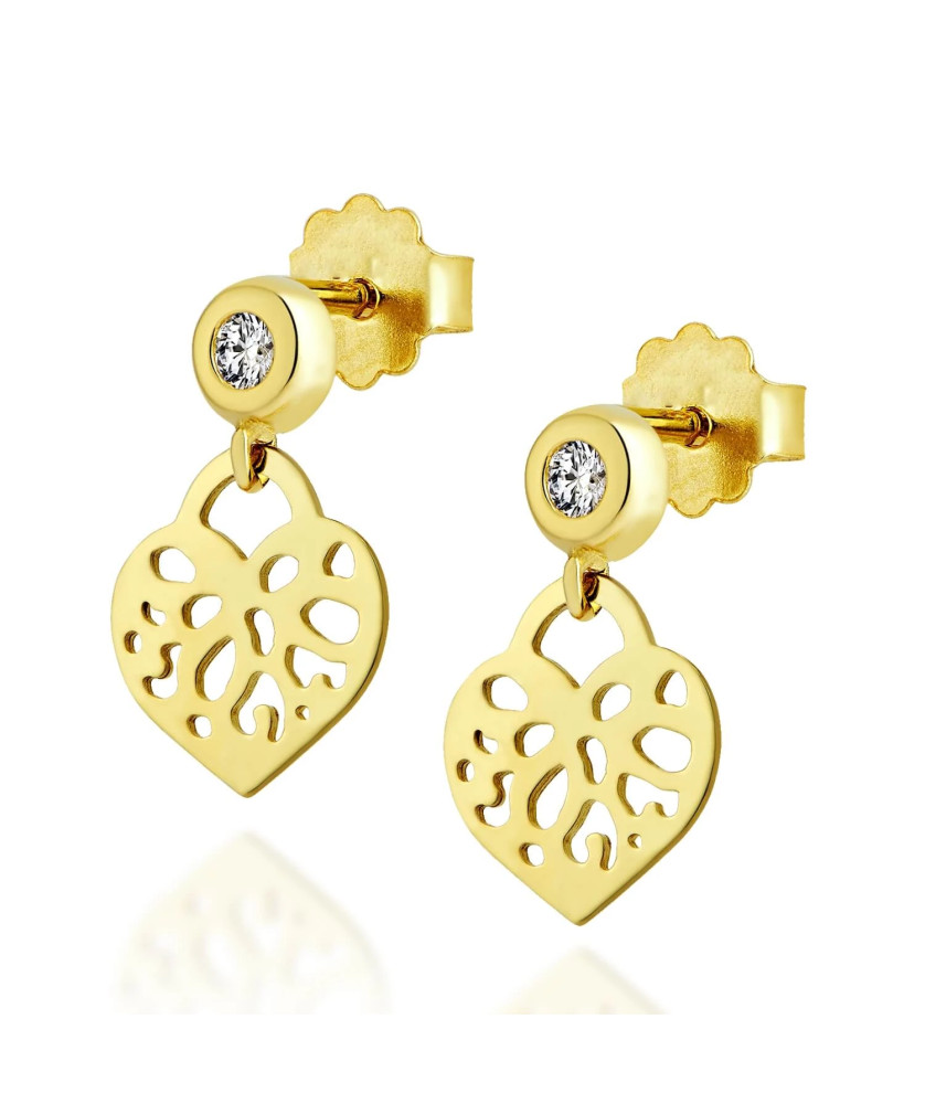 Golden oriental heart earrings 8k