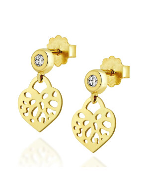 Golden oriental heart earrings 8k