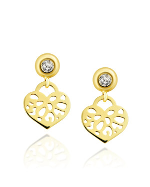 Golden oriental heart earrings 8k